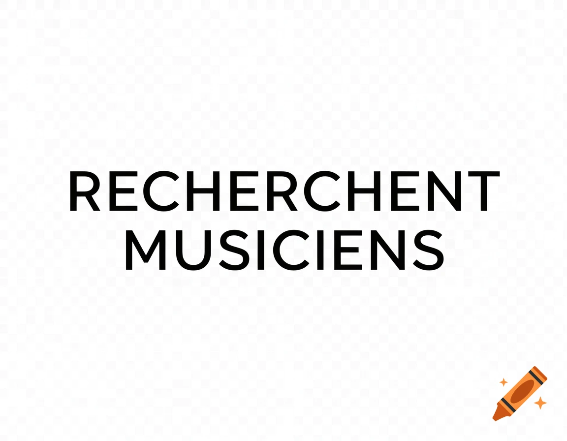 Black text reading 'RECHERCHENT MUSICIENS' on a white background with a subtle checkered pattern, in a modern, sober font.