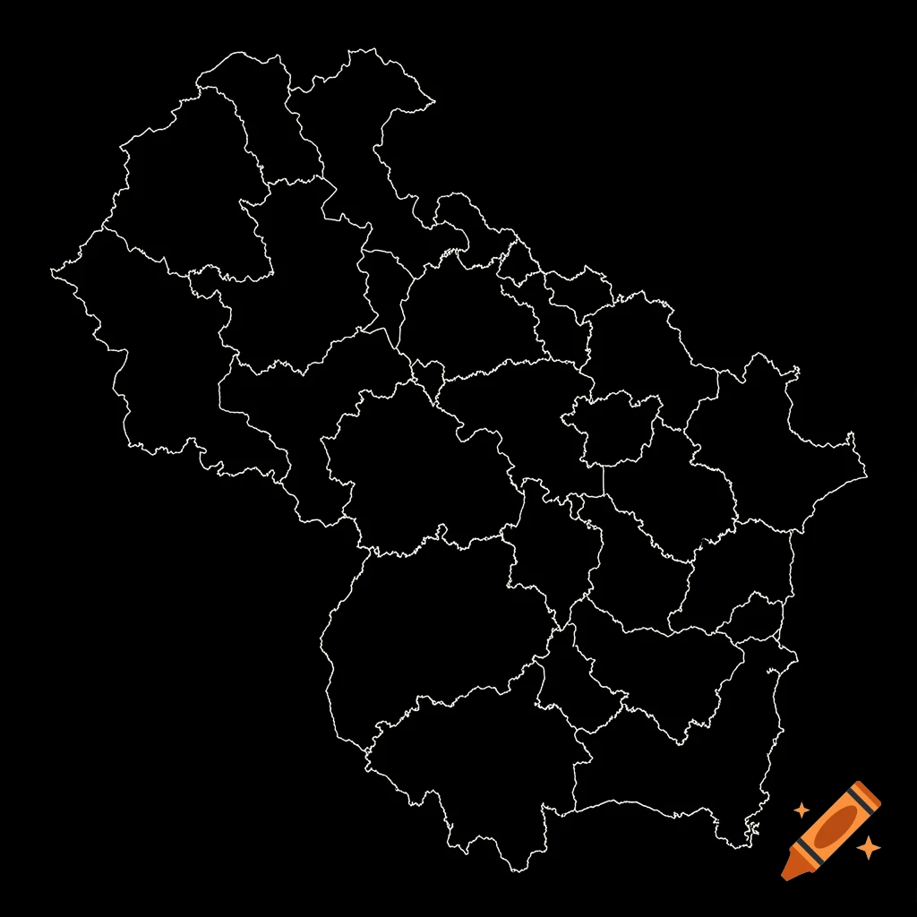 A black and white outline map of the former Limousin region of France, showing its departmental divisions.
