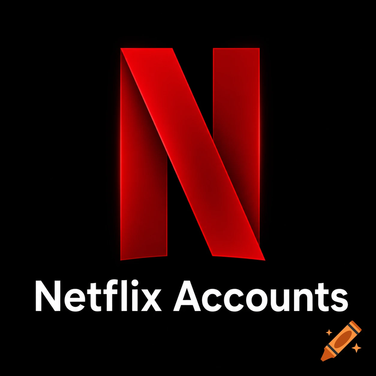 Red Netflix 'N' logo with the text 'Netflix Accounts' on a black background.