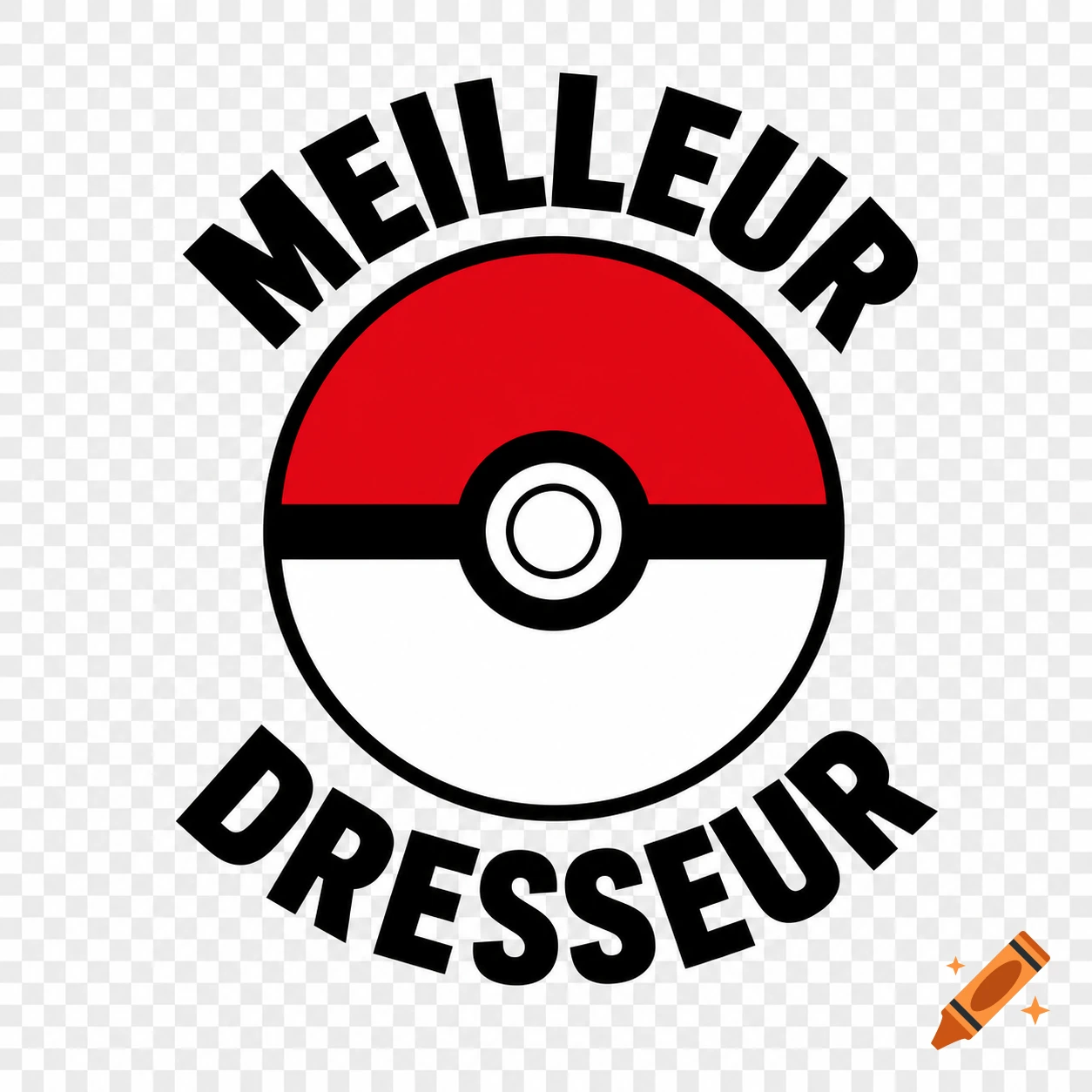 A red and white Poké Ball logo with 'MEILLEUR' arched above and 'DRESSEUR' arched below in black text.