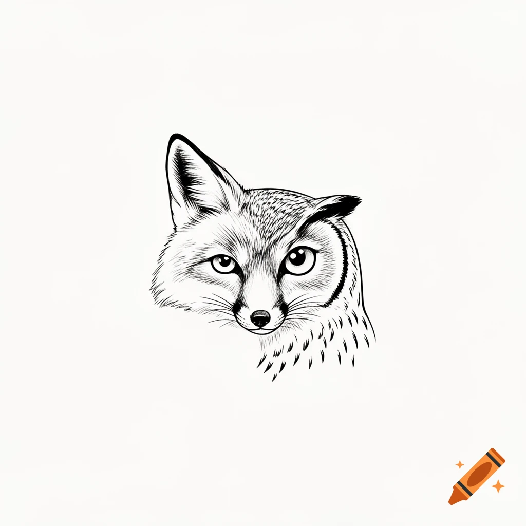 A minimalist black and white line drawing of a fox face transitioning into an owl face, against a plain white background.