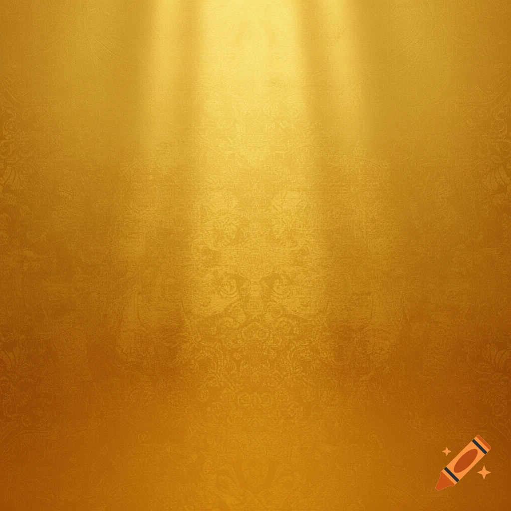 A shimmering gold background with subtle patterns and a bright light from above.