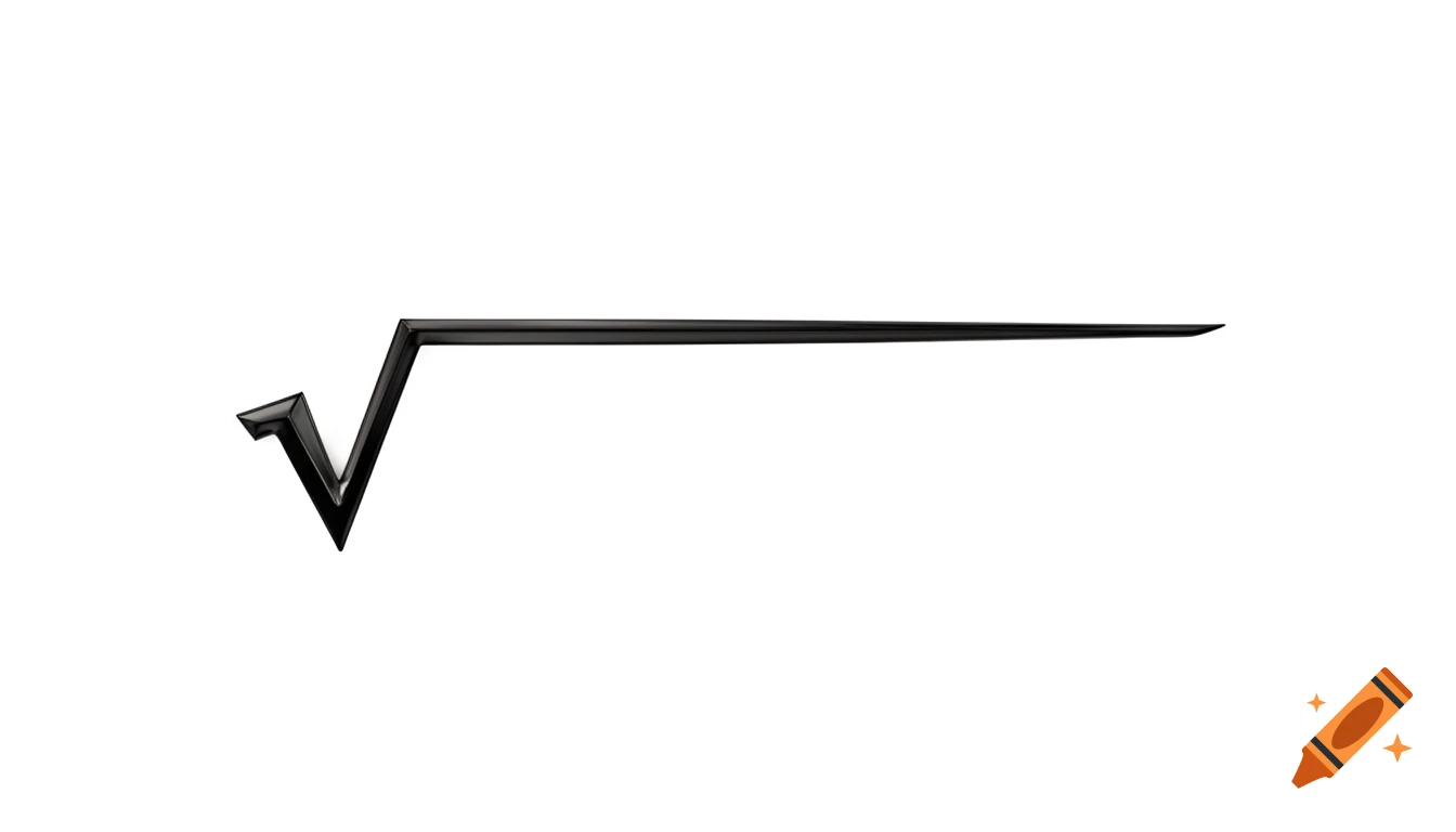 A black, stylized, glossy square root symbol with a very long horizontal line on a white background.