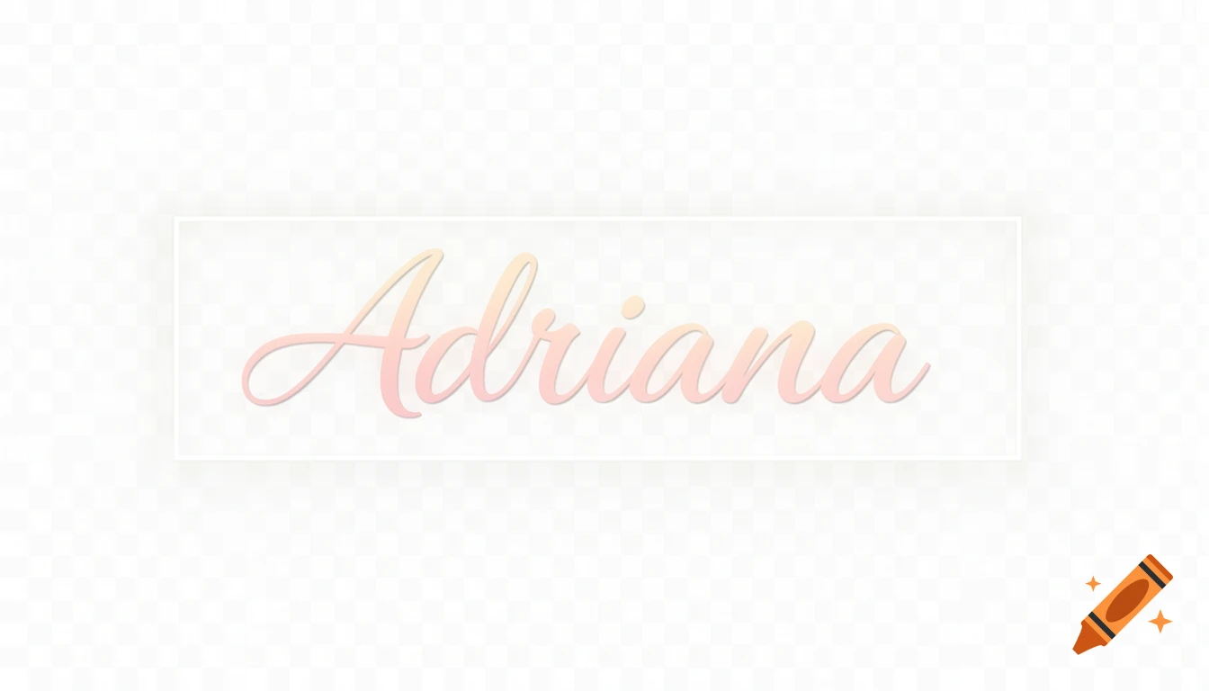 The name Adriana written in a pink and yellow script font with a subtle shadow, set against a transparent background.