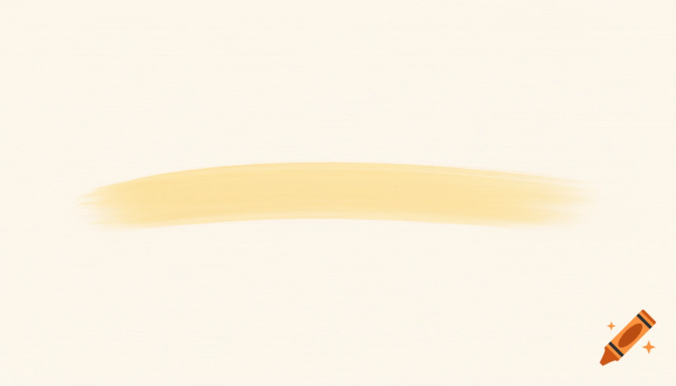 A horizontal light pastel yellow brushstroke on a textured off-white background.