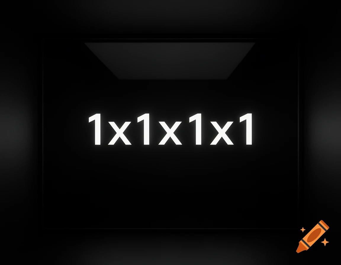White text '1x1x1x1' on a black background, framed by dark grey borders.
