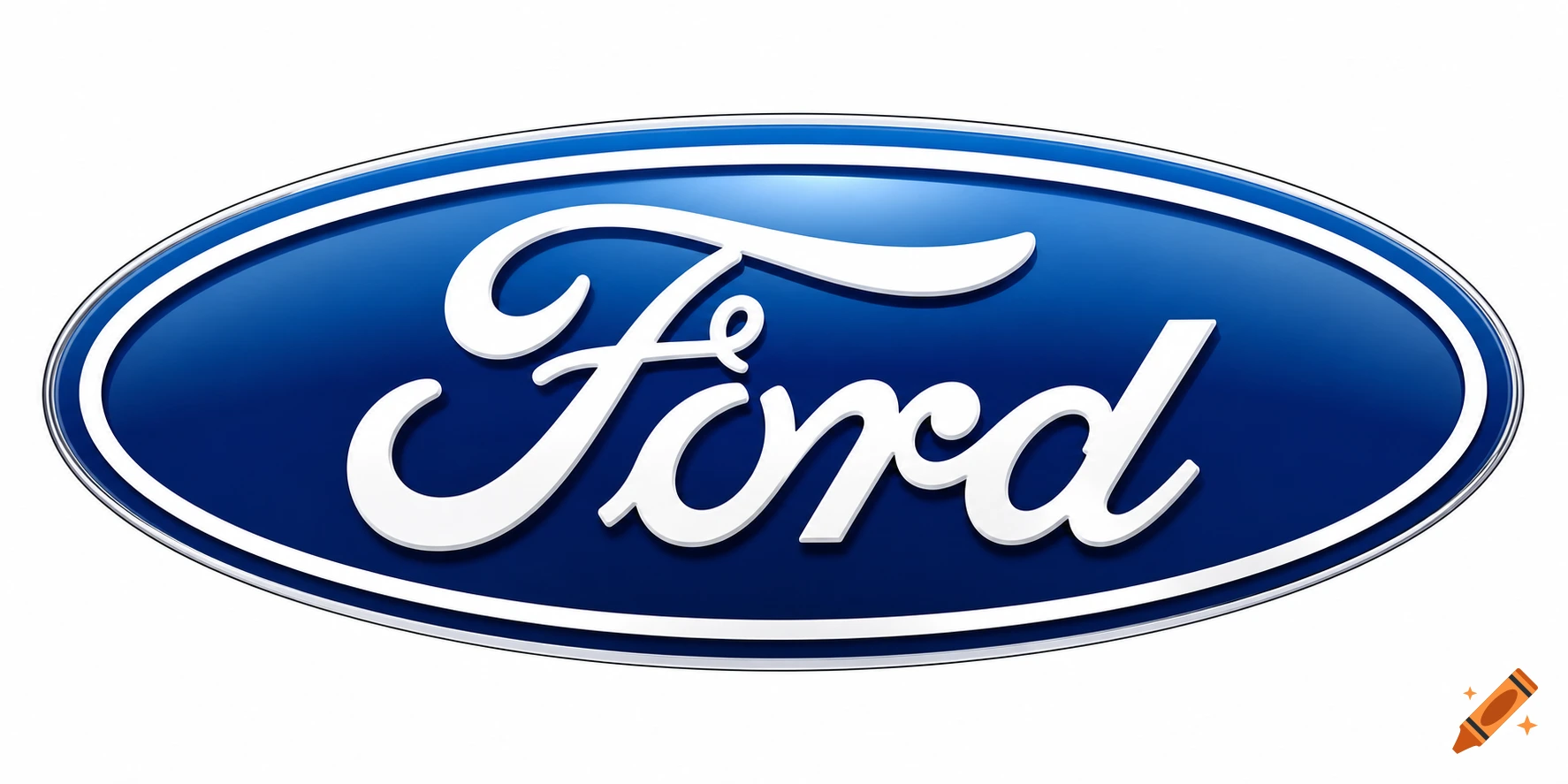 The Ford logo, a stylized white 'Ford' script inside a blue oval with a metallic silver border.
