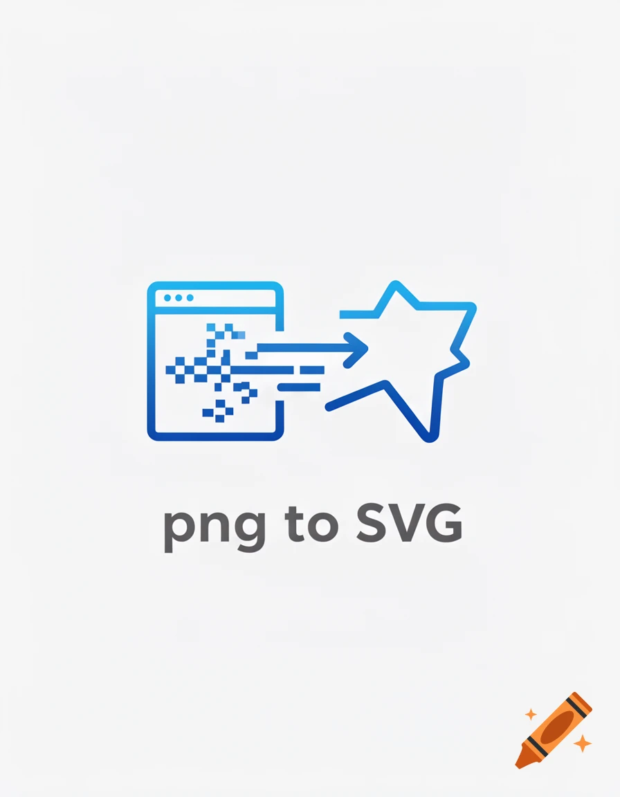 A blue icon showing a browser window with pixels converting to a star, with the text 'png to SVG' below.