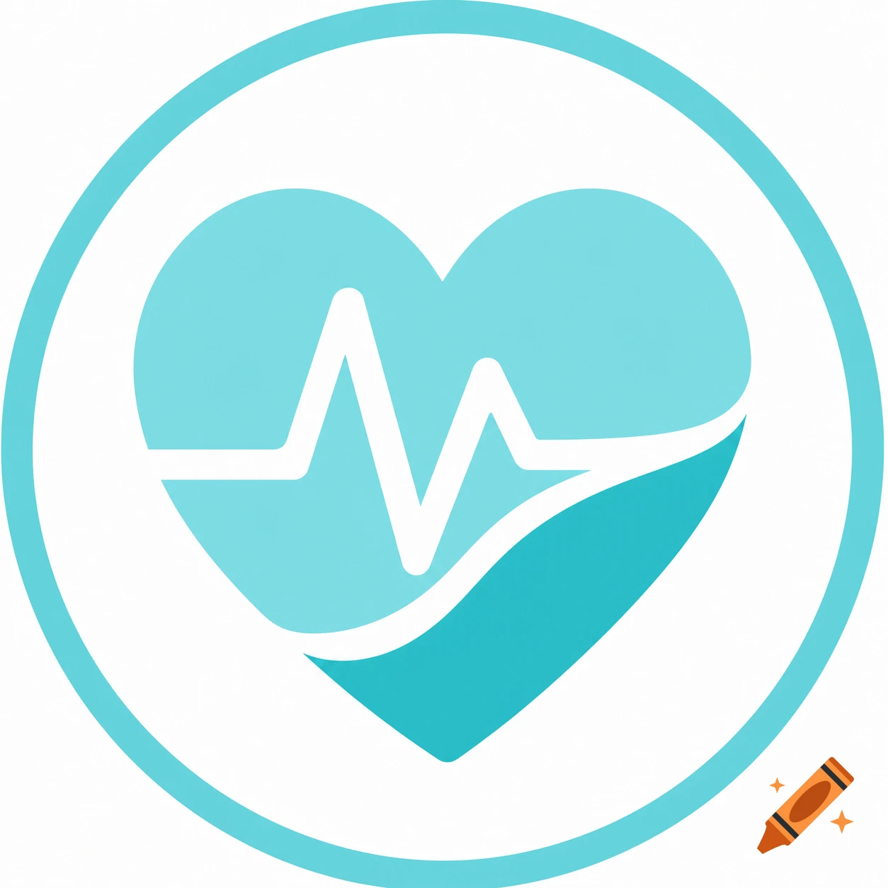 Teal heart icon with a white heartbeat line inside a circular border.