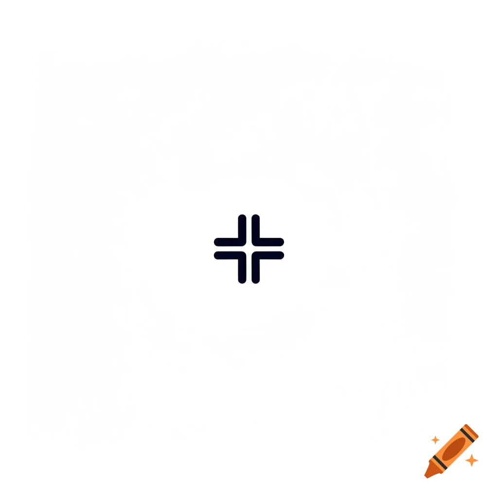 A dark, stylized plus-like symbol with rounded ends on a white background.