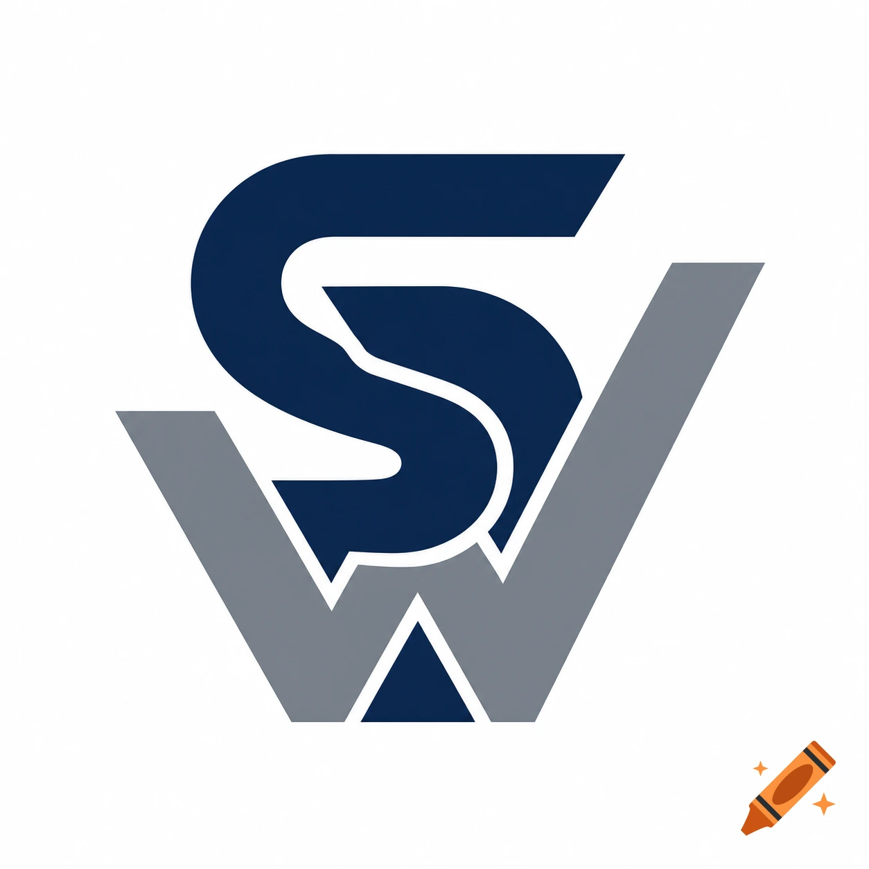 A logo combining a dark blue stylized letter S with a gray stylized letter W on a white background.