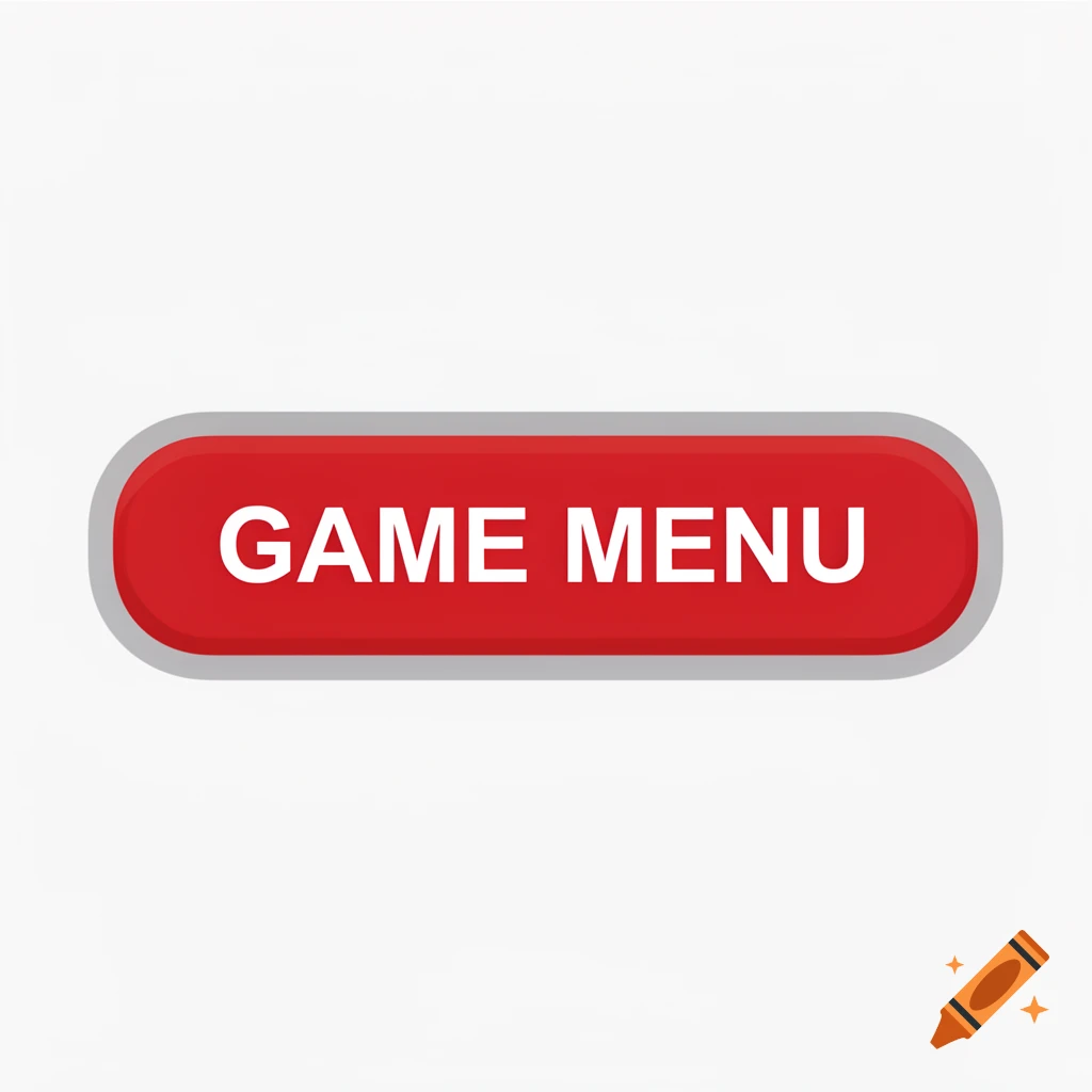 A red, rounded rectangle button with a gray border, displaying the text 'GAME MENU' in white capital letters.