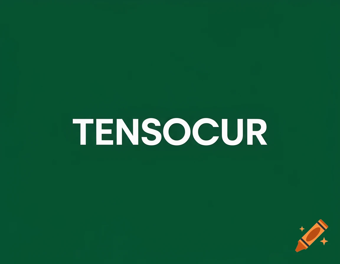The word 'TENSOCUR' in white capital letters on a solid dark green background.
