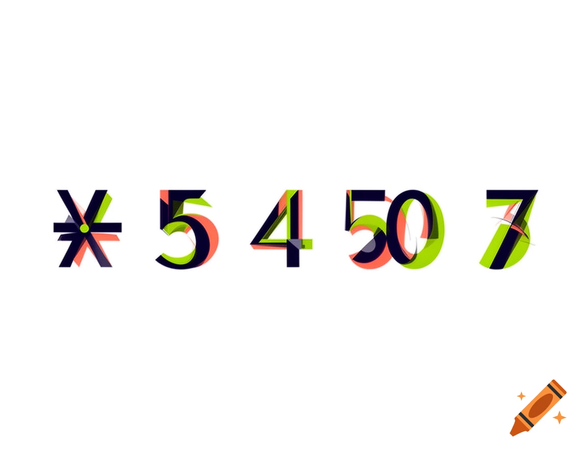 Stylized black, green, and red overlapping numbers "54507" and an asterisk on a white background.