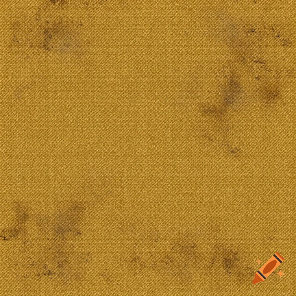 Seamless PBR texture of dirty mustard yellow aged office carpet with darker moisture patches and subtle mildew stains.