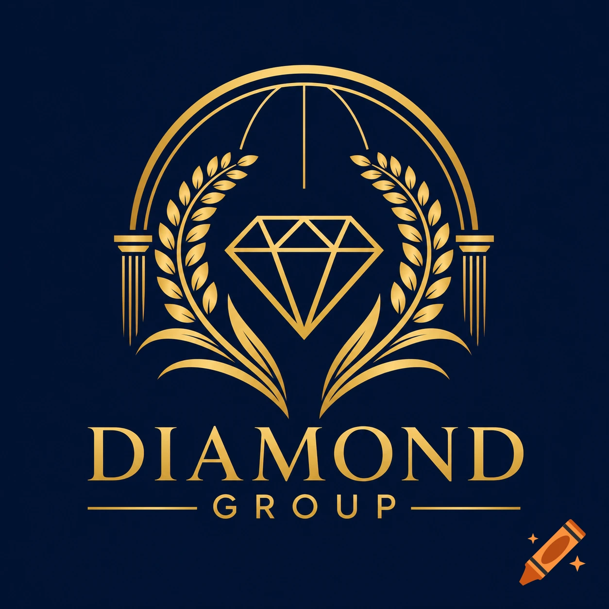 Gold diamond and rice stalks logo with 'DIAMOND GROUP' text on a navy background.