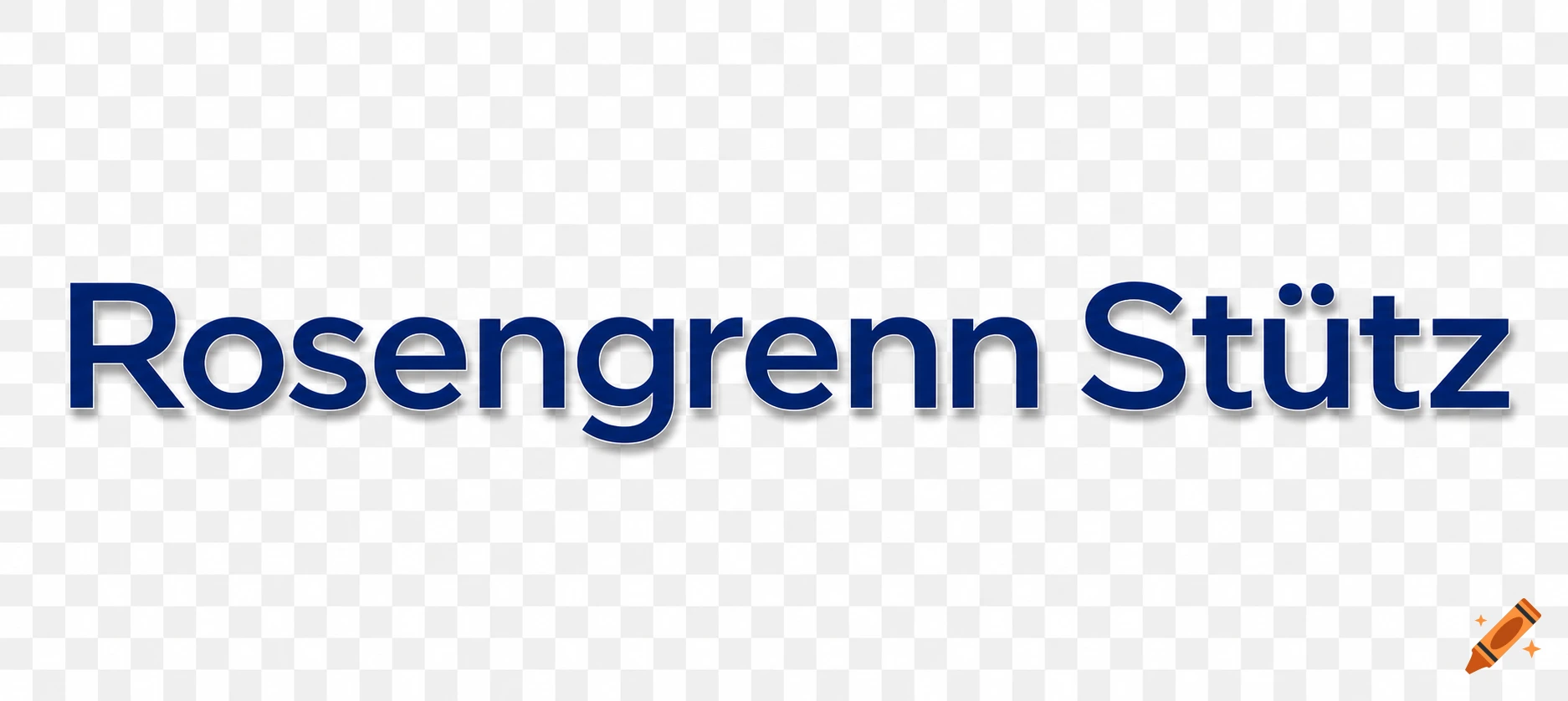 Blue text logo reading Rosengrenn Stütz on a transparent background.