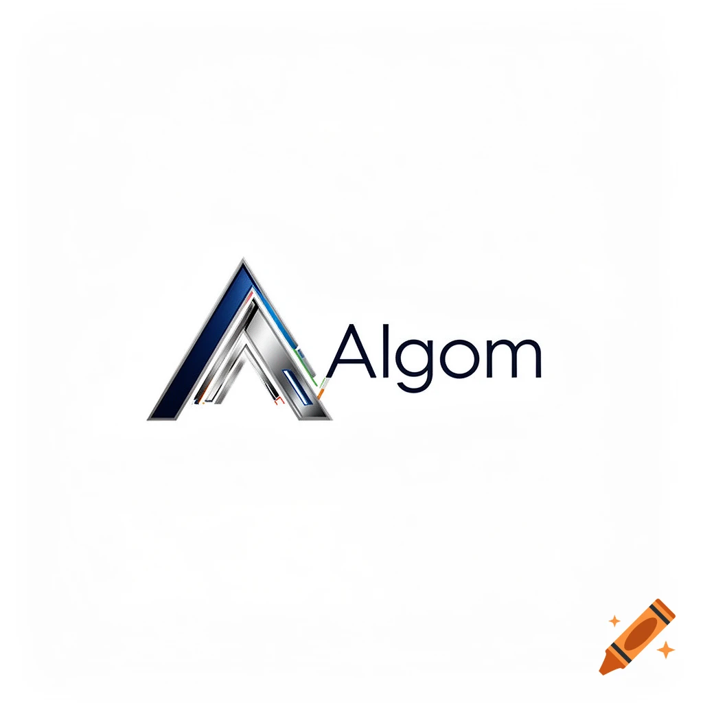 A stylized metallic 'A' logo with colorful accents next to the word 'Algom' on a white background.