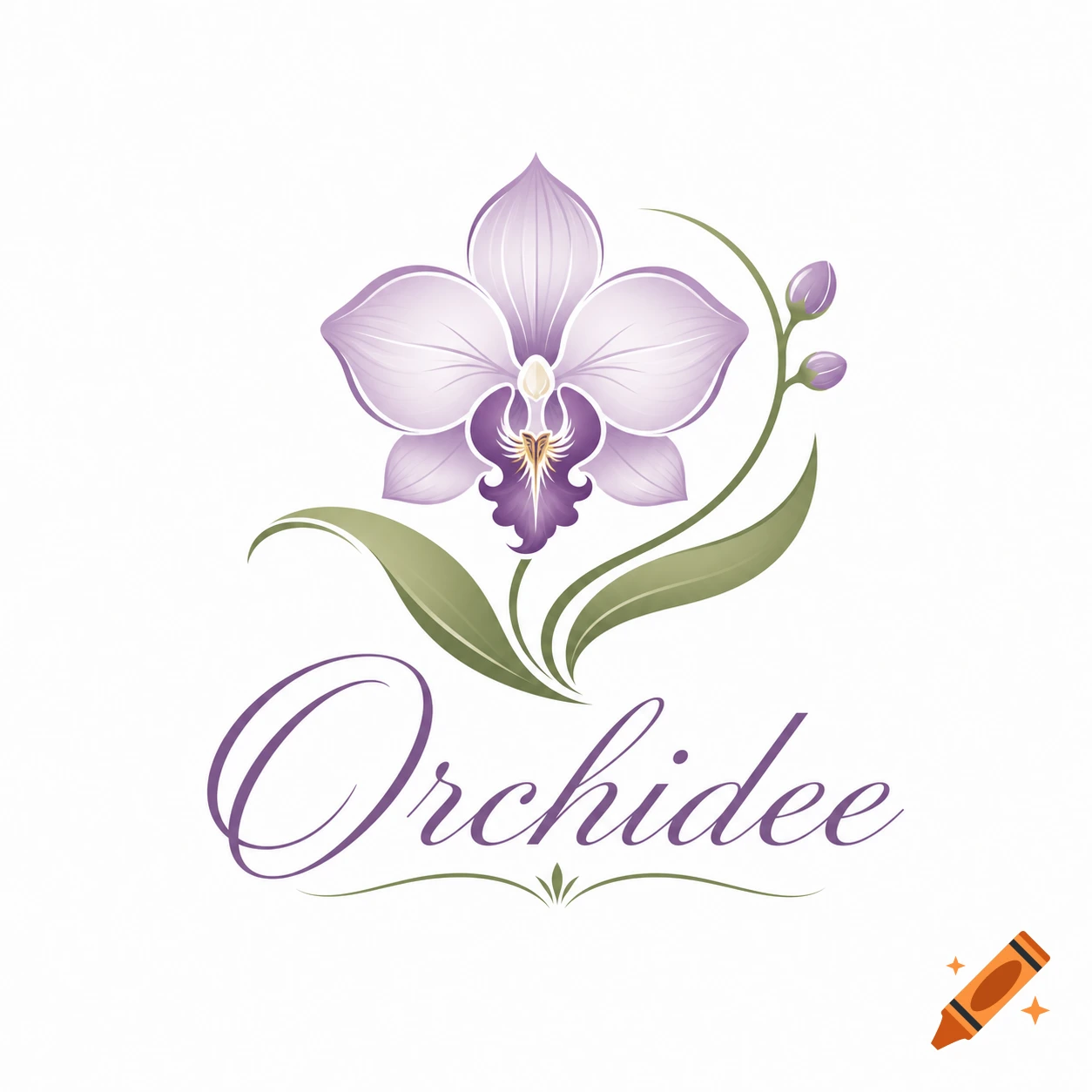 A stylized purple orchid logo with green leaves and the word 'Orchidee' in script below.