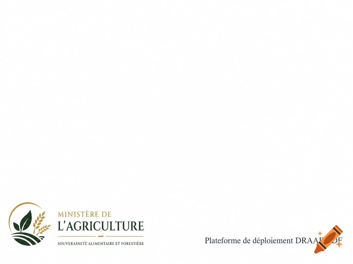 A white background with the logo of the French Ministry of Agriculture and text "Plateforme de déploiement DRAAF HDF".