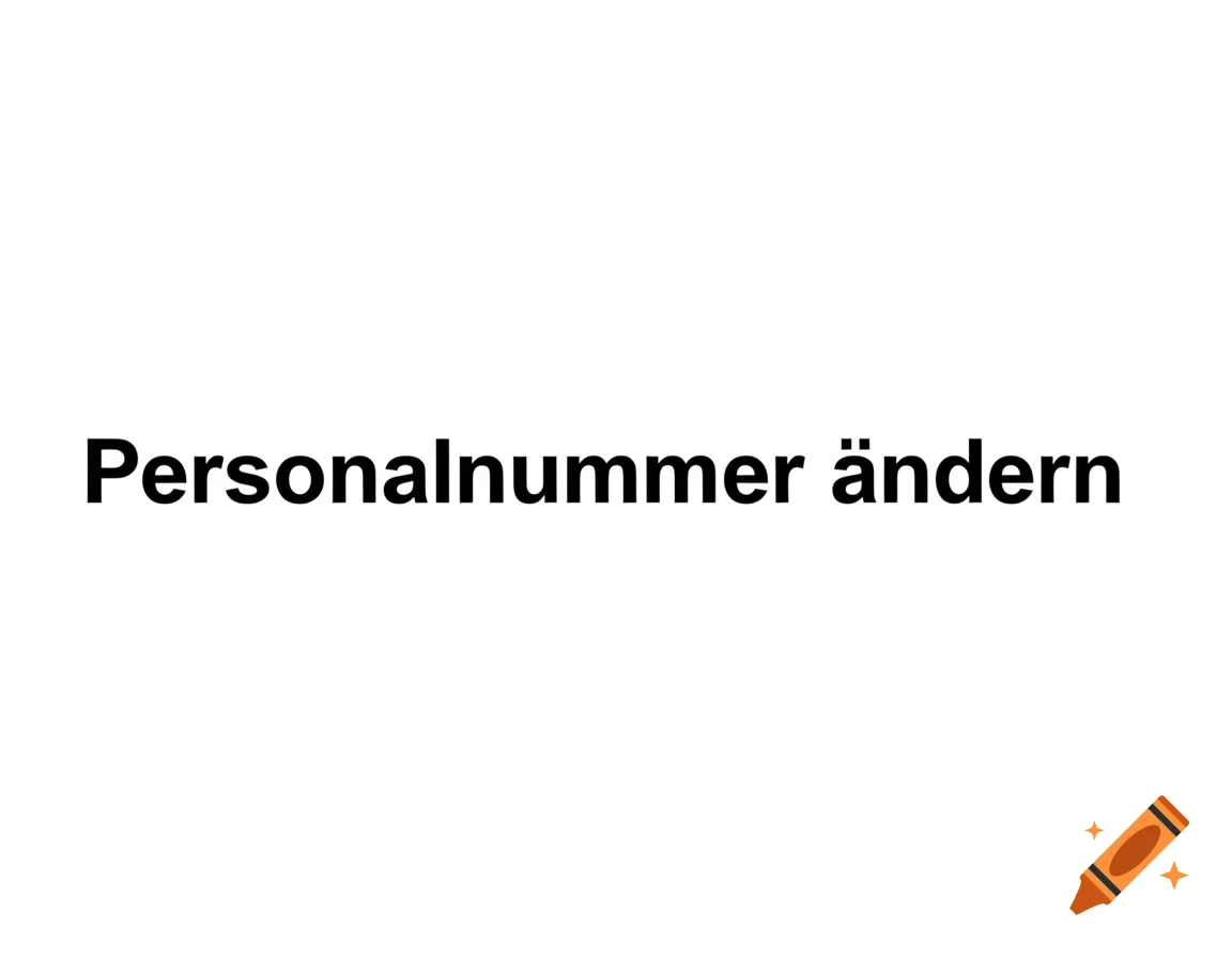 Black text "Personalnummer ändern" on a plain white background.