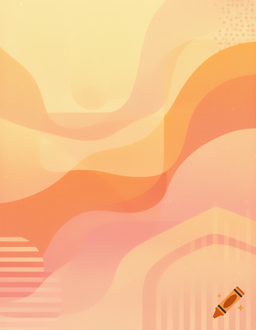 Abstract retro background with soft yellow, orange, and pink wavy shapes and subtle texture.