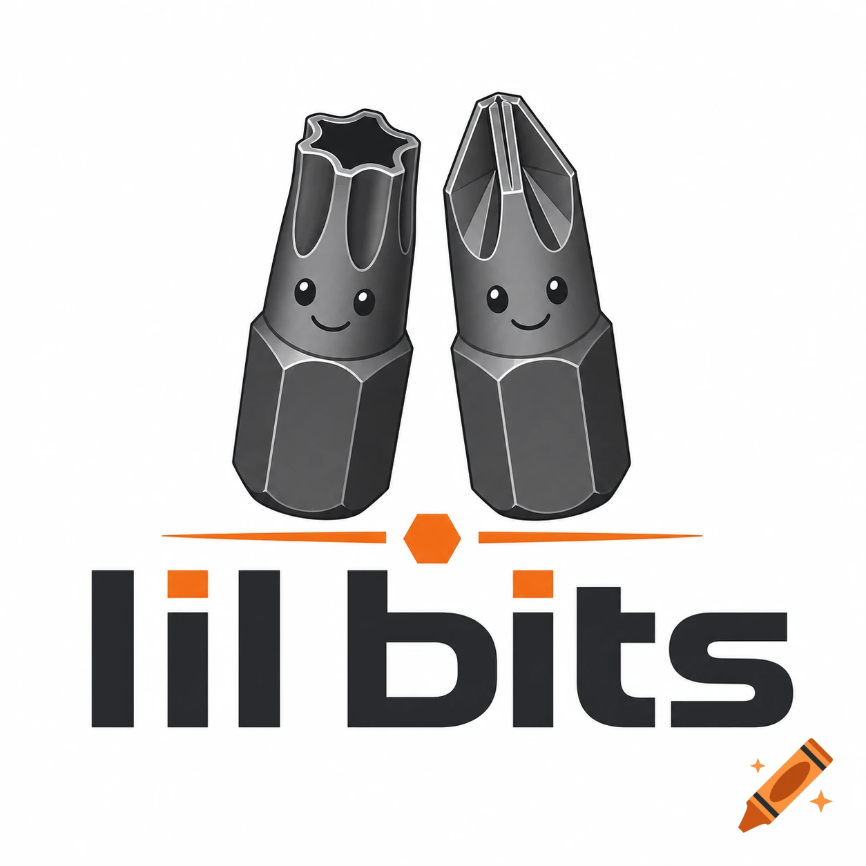 Logo featuring two cartoon screwdriver bits with smiling faces above the text 'lil bits'.