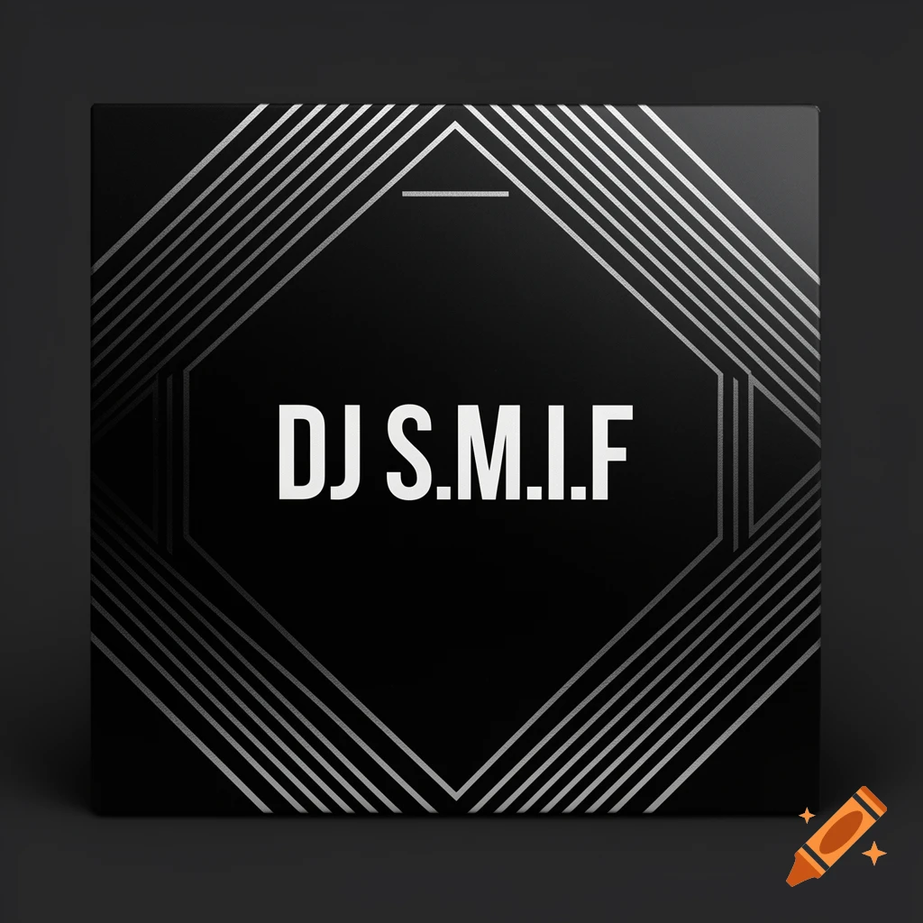 Black record album cover with silver geometric patterns and the white text 'DJ S.M.I.F'.