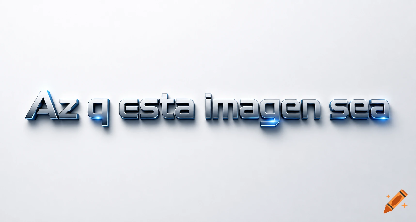 Metallic 3D text "Az q esta imagen sea" with blue highlights on a white background.
