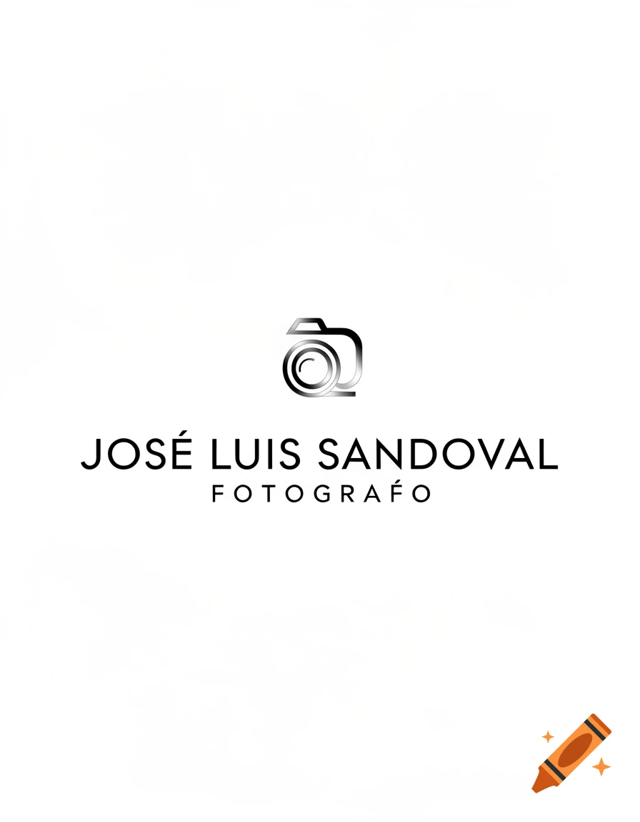 Minimalist black and silver logo with a camera icon above the text 'JOS\u00c9 LUIS SANDOVAL FOT OGR AFO' on a white background.