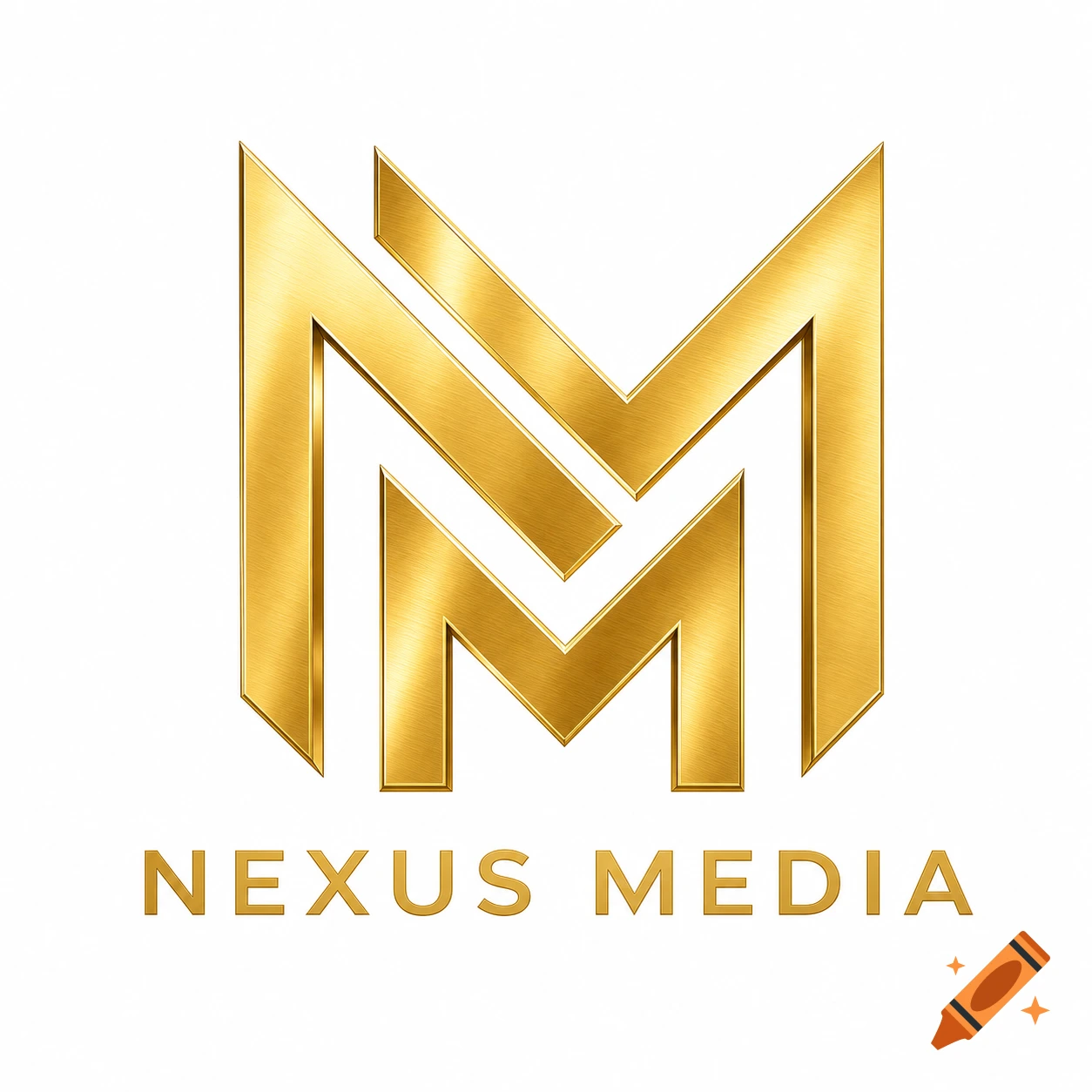 A sleek, modern, gold interlocking 'NM' monogram logo above the text 'NEXUS MEDIA' on a white background.