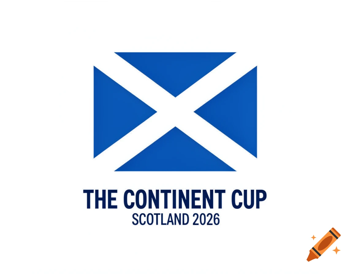 A logo featuring the blue and white diagonal cross of the Scotland flag above the text "THE CONTINENT CUP SCOTLAND 2026" on a white background.