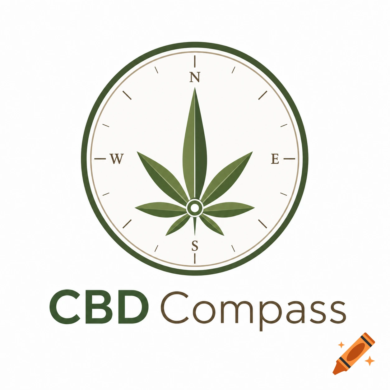 A logo featuring a green cannabis leaf as the north pointer on a white compass, with 'CBD Compass' text below.