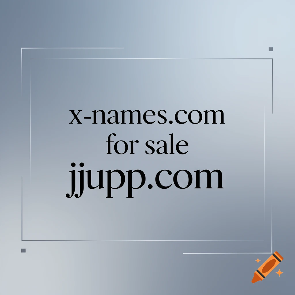 The domains x-names.com and jjupp.com are advertised for sale, centered within a thin white frame on a gray gradient background.