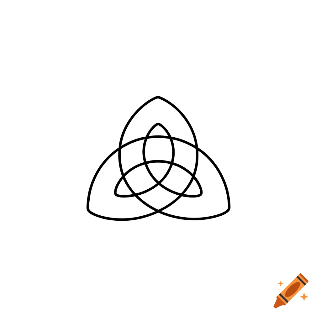 A black outline of a Triquetra symbol on a white background.