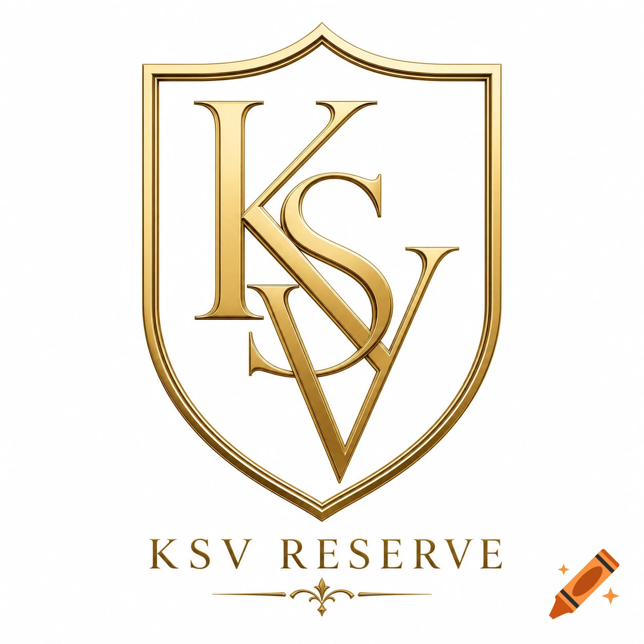 A luxurious golden KSV monogram logo within a shield, with the text 'KSV RESERVE' below.