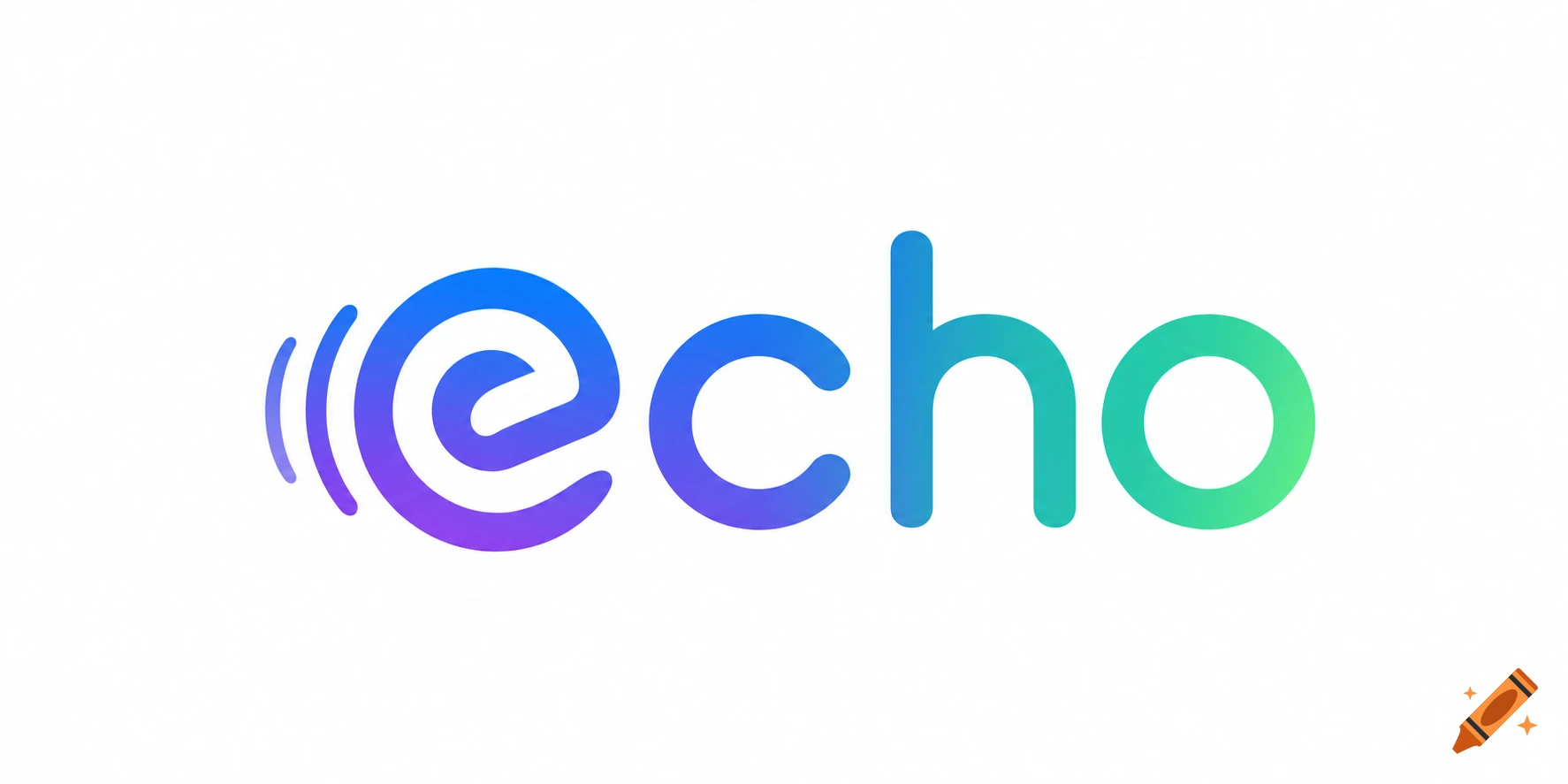 Logo with the word '@echo' in a rounded font, transitioning from purple to blue to green gradients, on a white background.