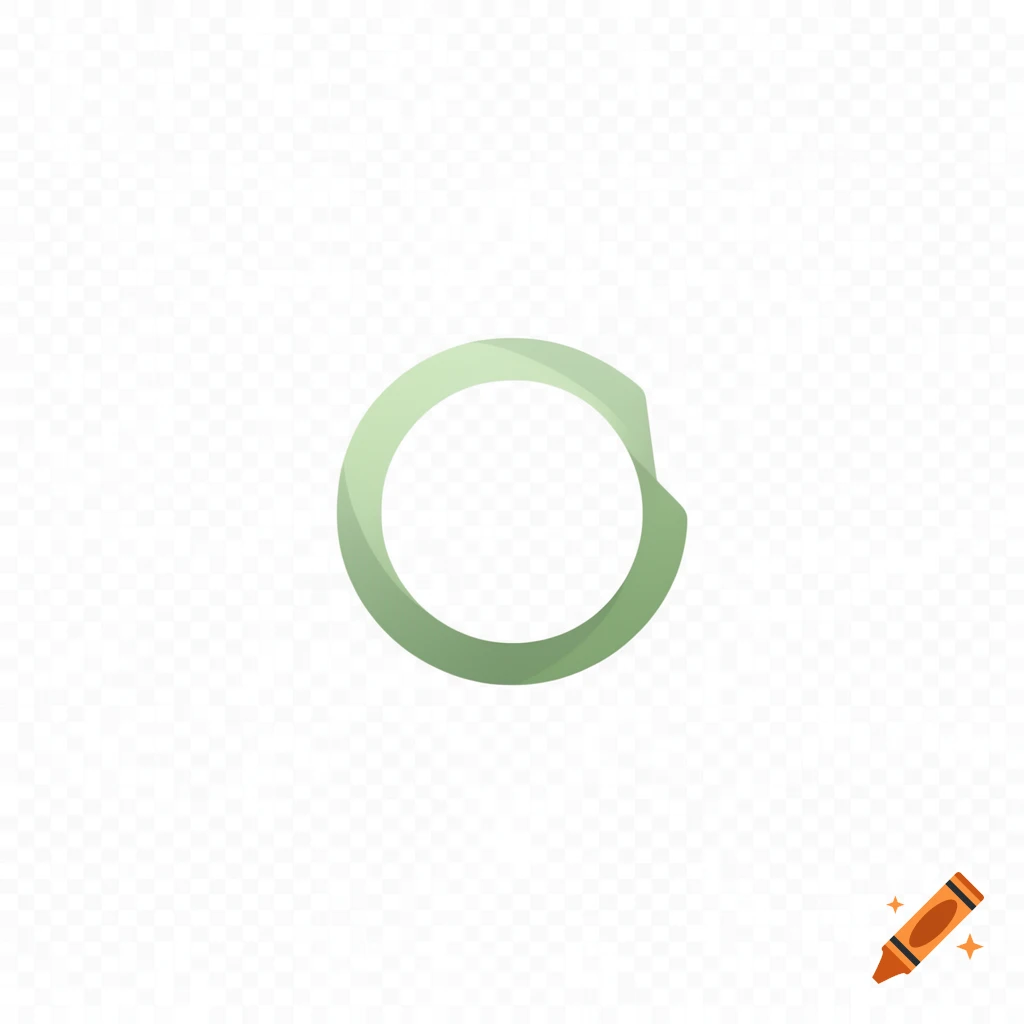 A minimalist, light green circular logo with a small cutout, on a transparent background.