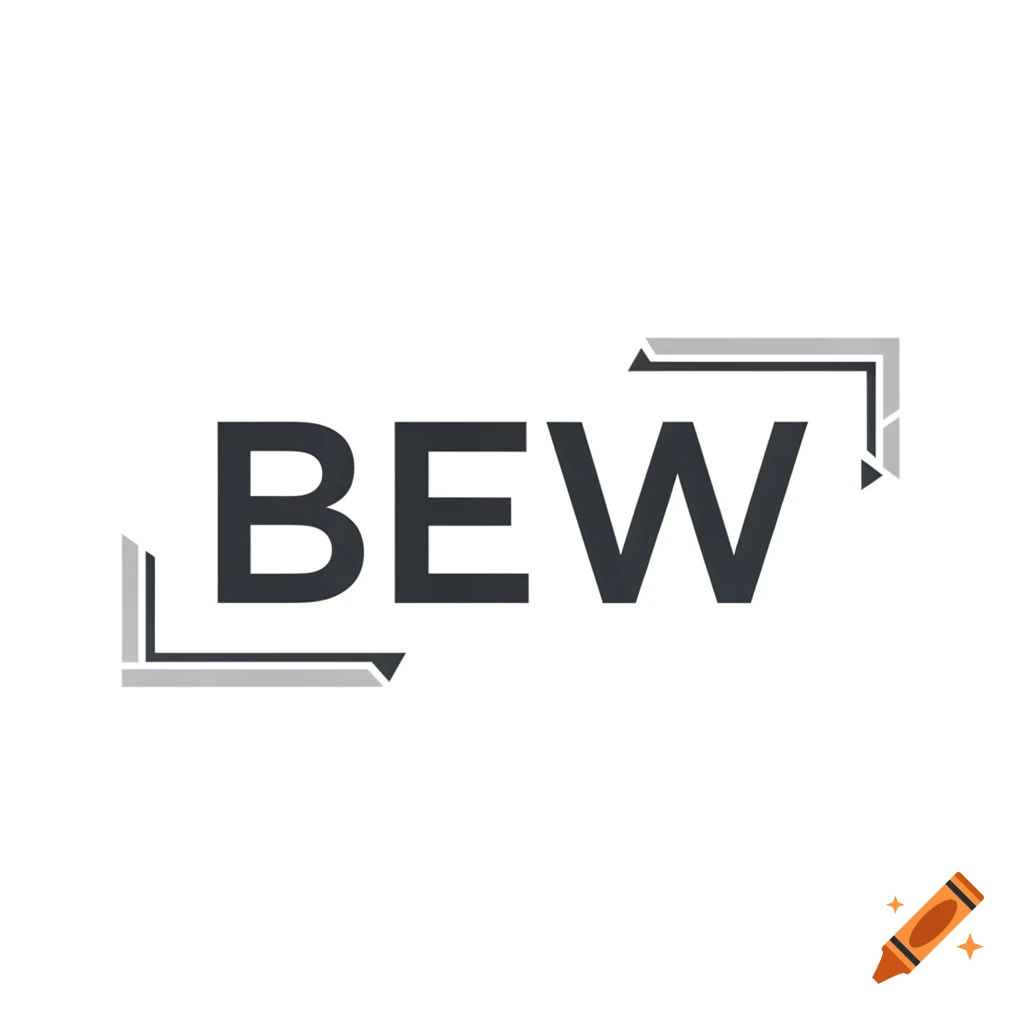 A black and gray logo with the letters BEW framed by angular lines.
