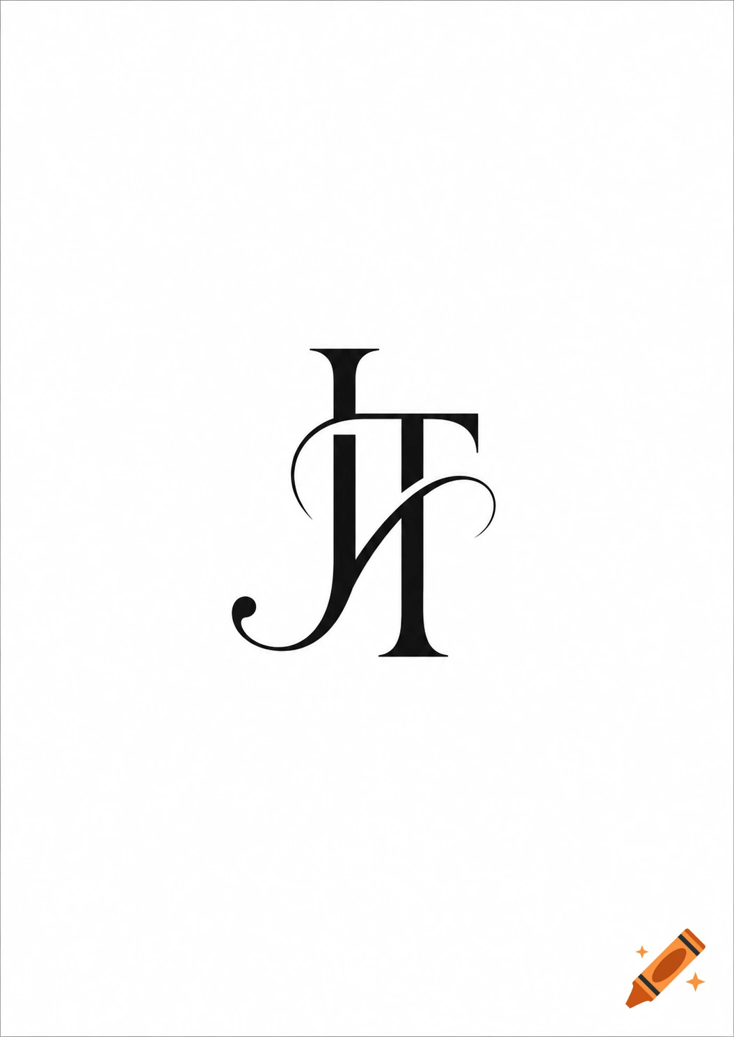 Black and white stylized monogram of the letters J and T on a white background.