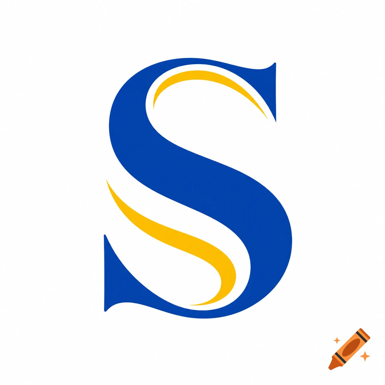 Stylized royal blue letter S logo with a yellow stripe accent on a white background.