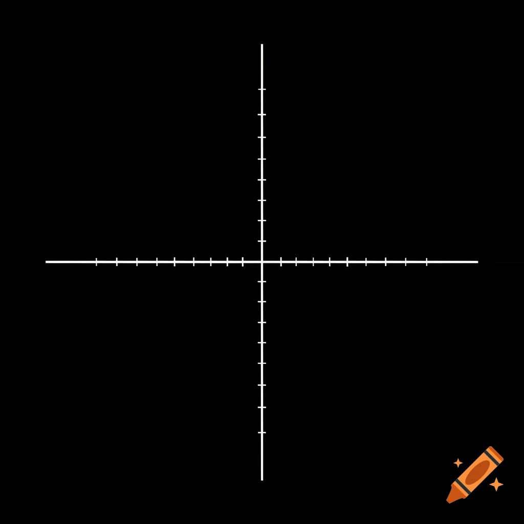 A pristine white crosshair with intersecting vertical and horizontal lines on a pure black background.