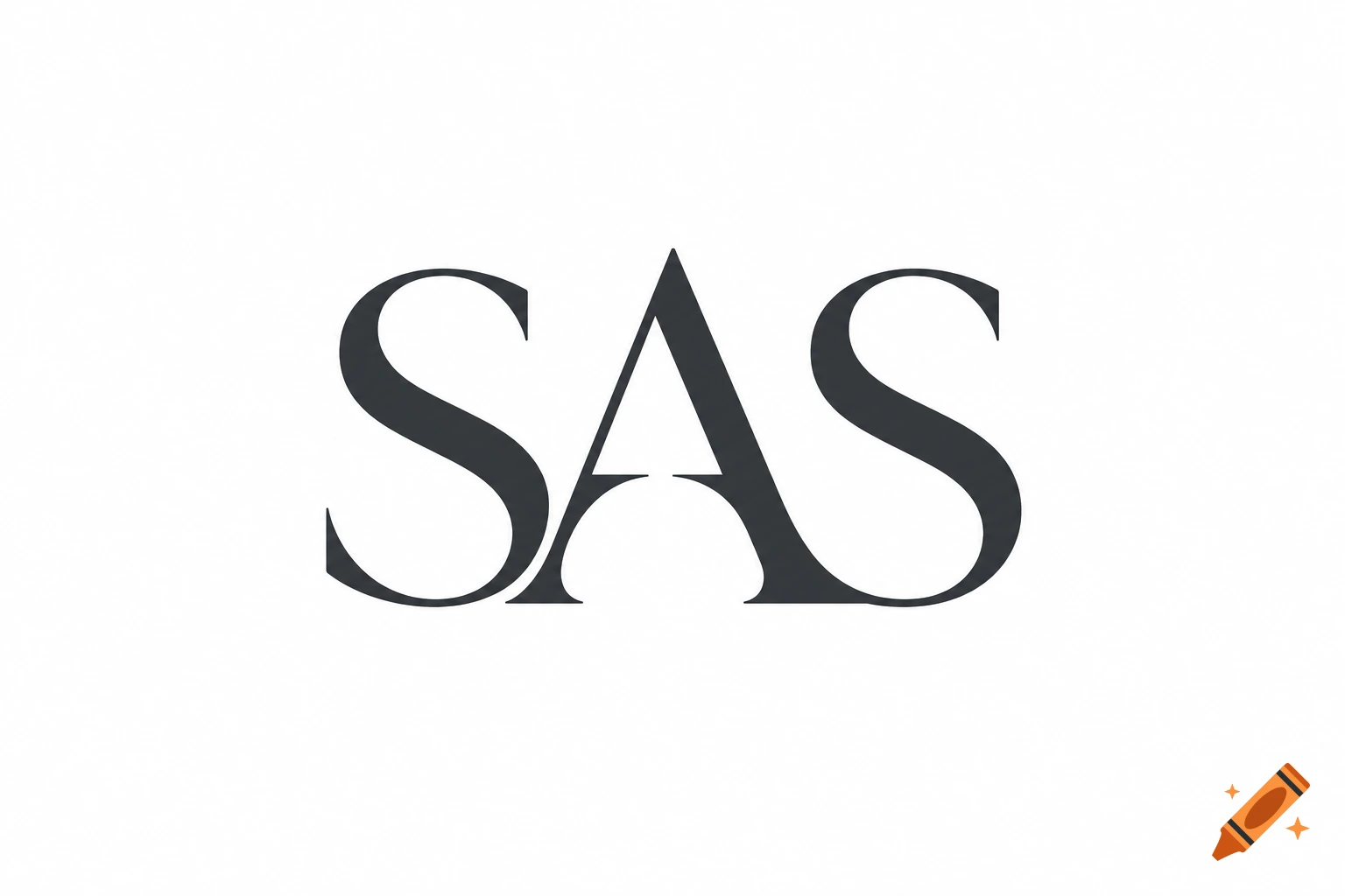 Dark grey stylized text 'SAS' on a white background, forming a clean logo.