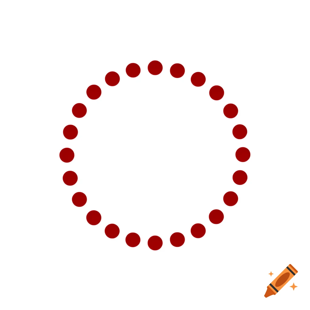 A red dotted circle on a white background.