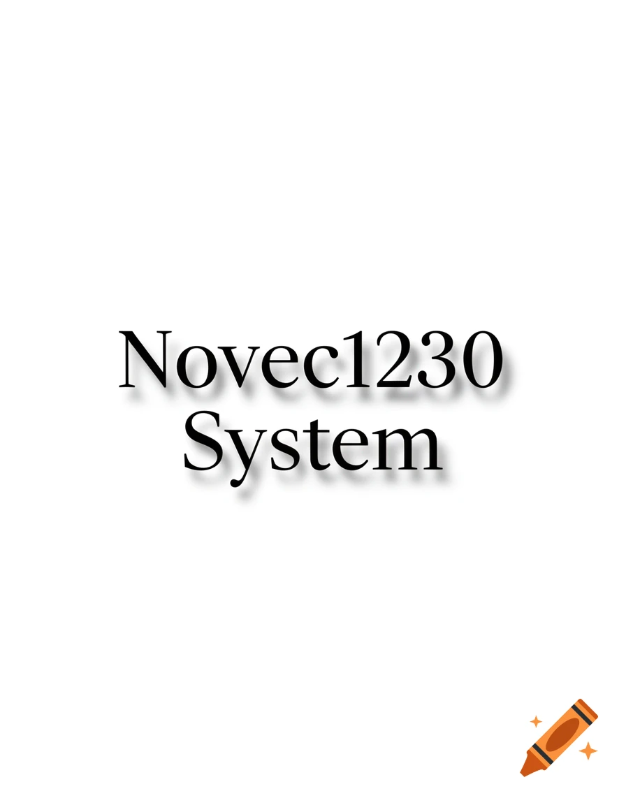 Black text "Novec1230 System" with a shadow effect on a plain white background.