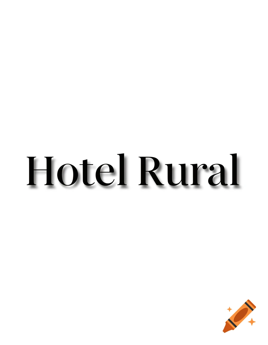 Black text "Hotel Rural" with a shadow on a plain white background.