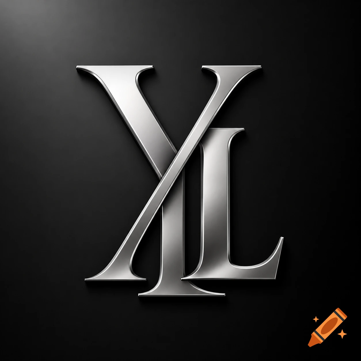 Metallic silver letters 'YL' intertwined on a dark background, forming a sleek logo.