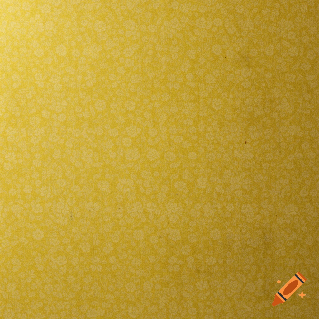 Seamless yellow wallpaper with a repeating light floral pattern.