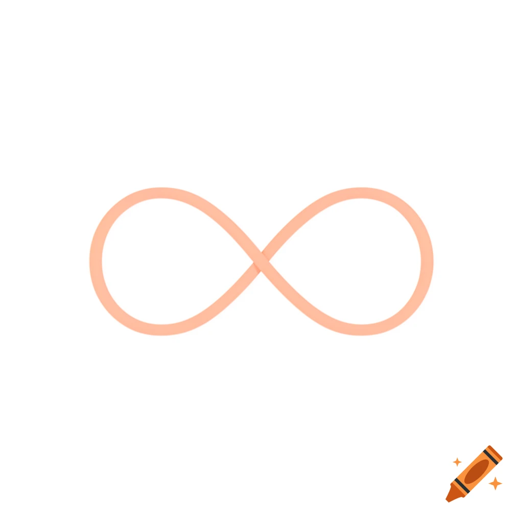 A light orange, thin infinity symbol on a white background.