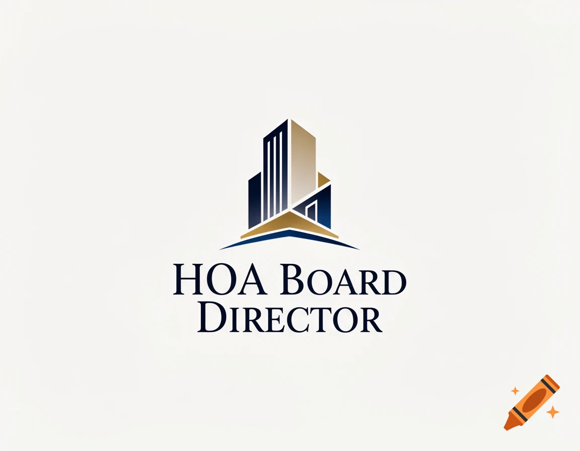 A professional logo featuring stylized buildings in blue and gold, with the text 'HOA Board DIRECTOR' below.